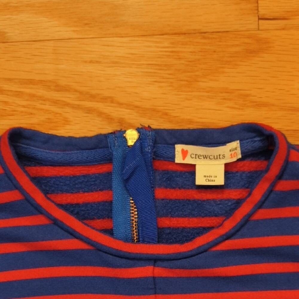 Crewcuts, Unsymmetrical Red & Blue Stripes, Girls Size 10 (GU) - Picture 2 of 5